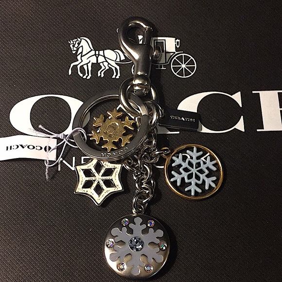 COACH - SNOWFLAKE CLUSTER BAG CHARM/KEYCHAIN (NWT) - Picture 4 of 12